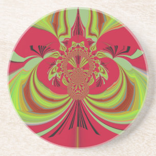 Hakuna Matata red yellow design Drink Coaster