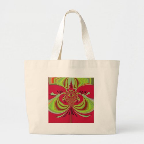 Hakuna Matata red yellow design Large Tote Bag