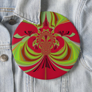 Hakuna Matata red yellow design Pinback Button