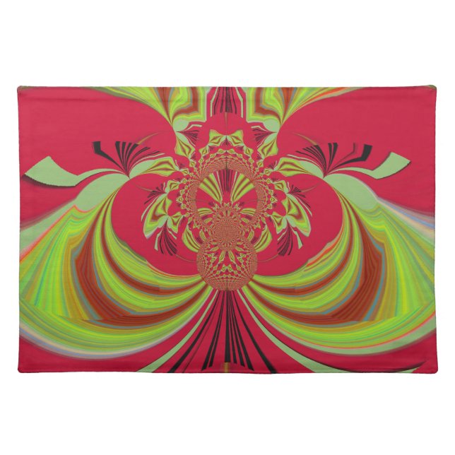 Hakuna Matata red yellow design Placemat (Front)
