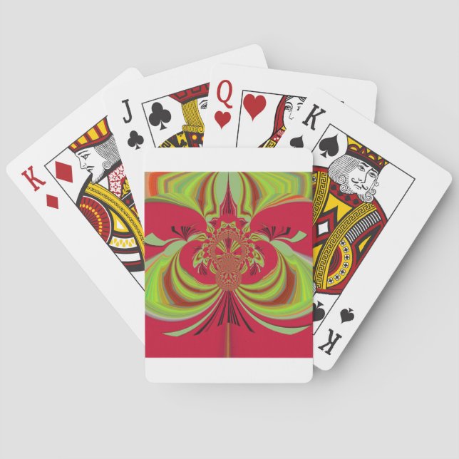 Hakuna Matata red yellow design Poker Cards (Back)