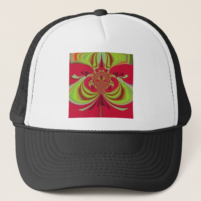 Hakuna Matata red yellow design Trucker Hat (Front)