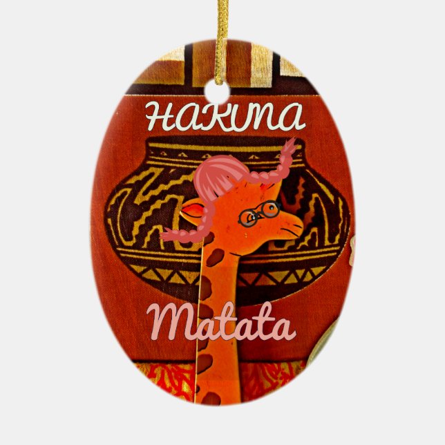 Hakuna Matata Safari Charm: Tiles, Clock & Plaque  Ceramic Ornament (Front)