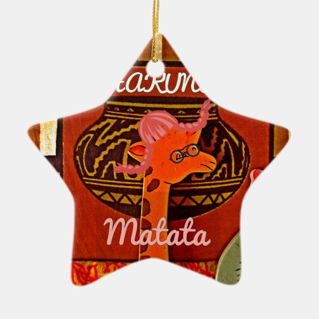 Hakuna Matata Safari Charm: Tiles, Clock & Plaque  Ceramic Ornament (Front)