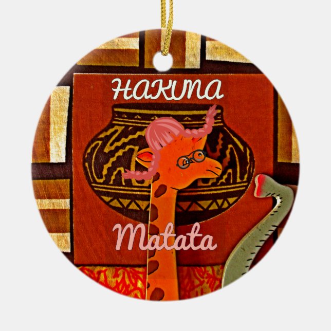 Hakuna Matata Safari Charm: Tiles, Clock & Plaque  Ceramic Ornament (Front)