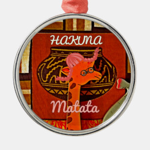 Hakuna Matata Safari Charm: Tiles, Clock & Plaque  Metal Ornament