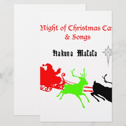 Hakuna Matata Santa's gifts with carol singing.png (Front/Back)