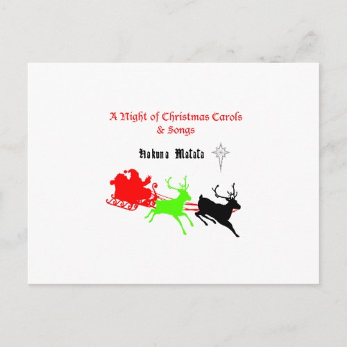 Hakuna Matata Santas gifts with carol singingpng Holiday Postcard