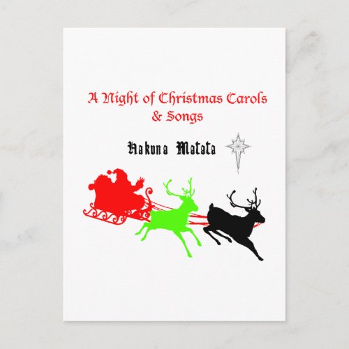 Hakuna Matata Santas gifts with carol singingpng Holiday Postcard