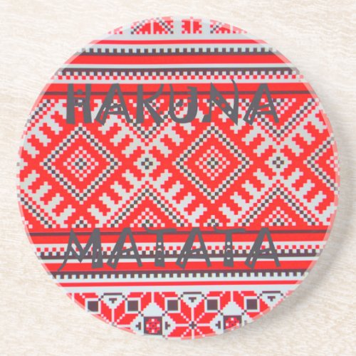 Hakuna Matata Seamless Geometrical Pattern Drink Coaster