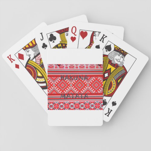 Hakuna Matata Seamless Geometrical Pattern Poker Cards