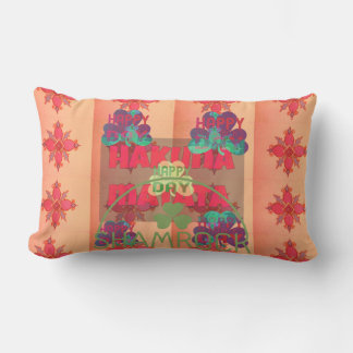Hakuna Matata Shamrock young sprig of clover Text Lumbar Pillow