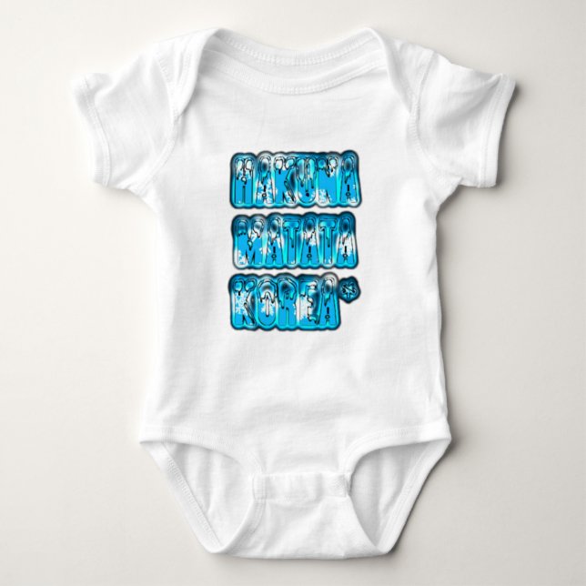 Hakuna Matata South Korea Art Print/Graphic Baby Bodysuit (Front)