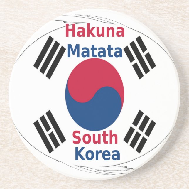 Hakuna Matata South Korea Art Print/Graphic Drink Coaster (Front)