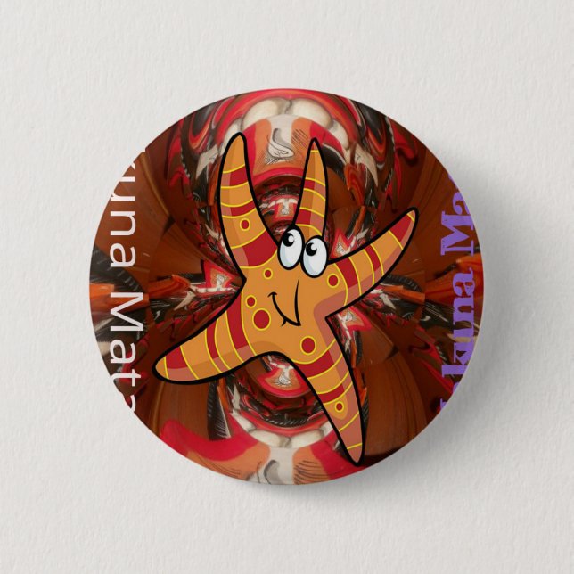 Hakuna Matata Starfish Design Button (Front)