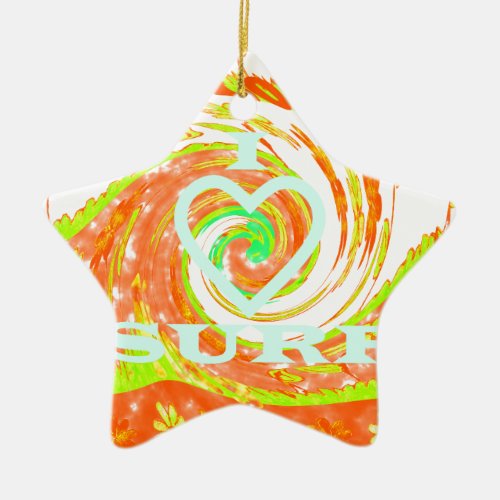 Hakuna Matata Summer Baby Kids I Love Surfingpng Ceramic Ornament