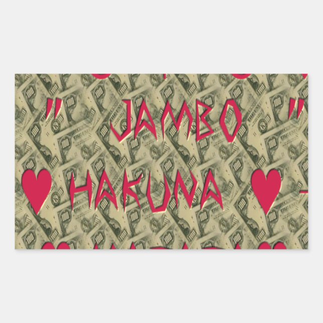 Hakuna Matata Talk Money Art Print Design Rectangular Sticker (Front)