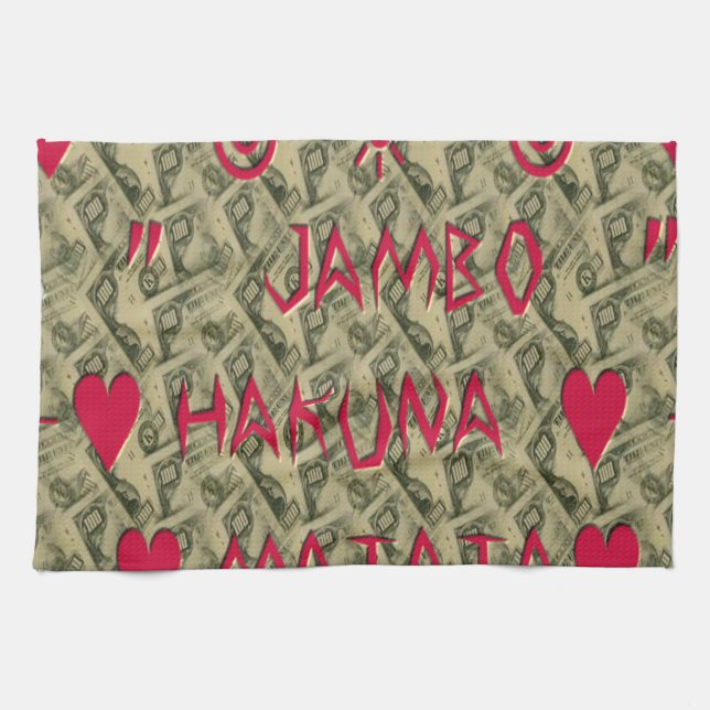 Hakuna Matata Talk Money Art Print Design Towel (Horizontal)