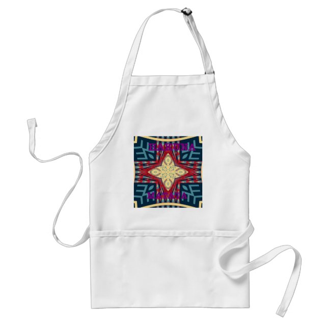 Hakuna Matata Text Hope Abstract Art Print Design Adult Apron (Front)