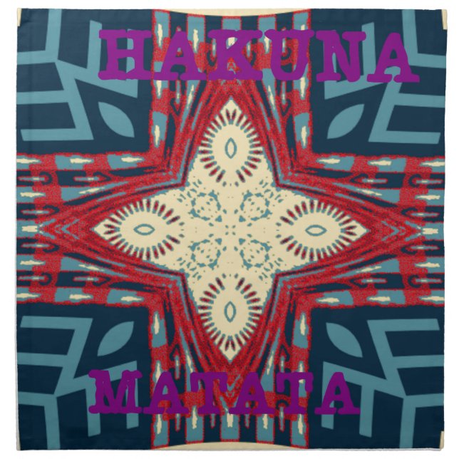 Hakuna Matata Text Hope Abstract Art Print Design Cloth Napkin (Front)