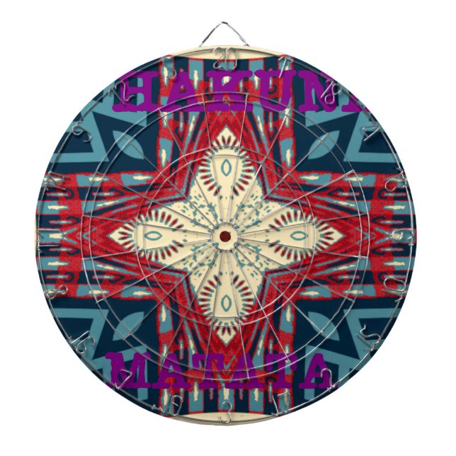 Hakuna Matata Text Hope Abstract Art Print Design Dart Board (Front)