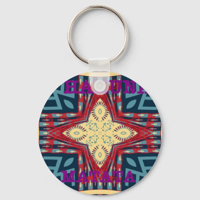 Hakuna Matata Text Hope Abstract Art Print Design Keychain (Front)
