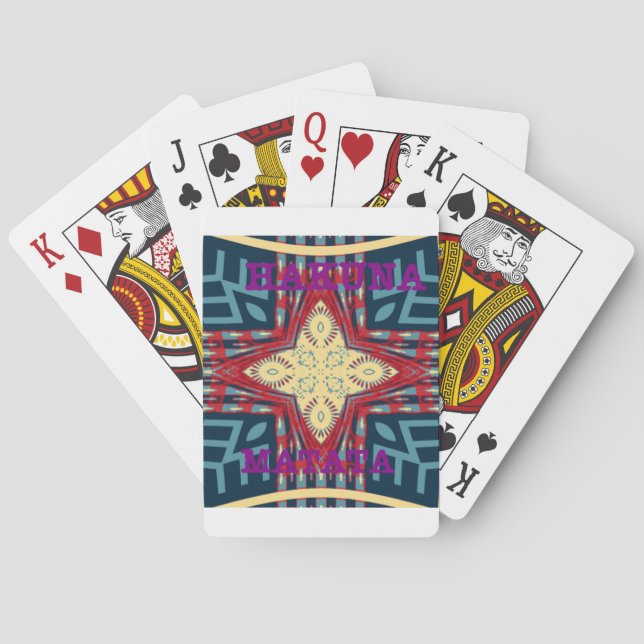 Hakuna Matata Text Hope Abstract Art Print Design Poker Cards (Back)