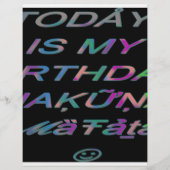 Hakuna Matata Today is my birthday Hakuna Matata Z (Front)