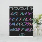 Hakuna Matata Today is my birthday Hakuna Matata Z (Standing Front)