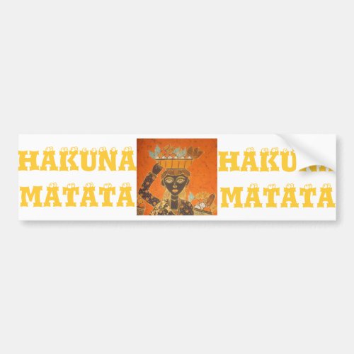 Hakuna Matata Vintage Lady Bumper Sticker