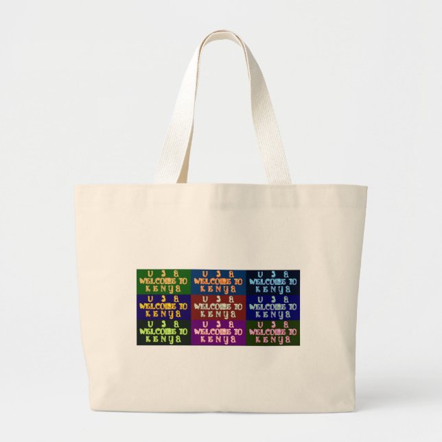 Hakuna Matata Welcome to Kenya.png Large Tote Bag (Front)
