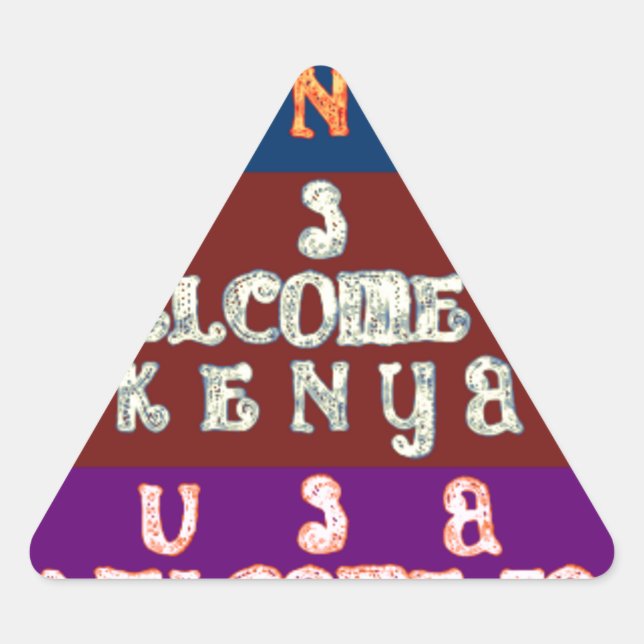 Hakuna Matata Welcome to Kenya.png Triangle Sticker (Front)