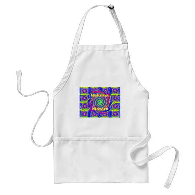 Hakuna Matata – Whirl Design with Vibrant Colors Adult Apron (Front)