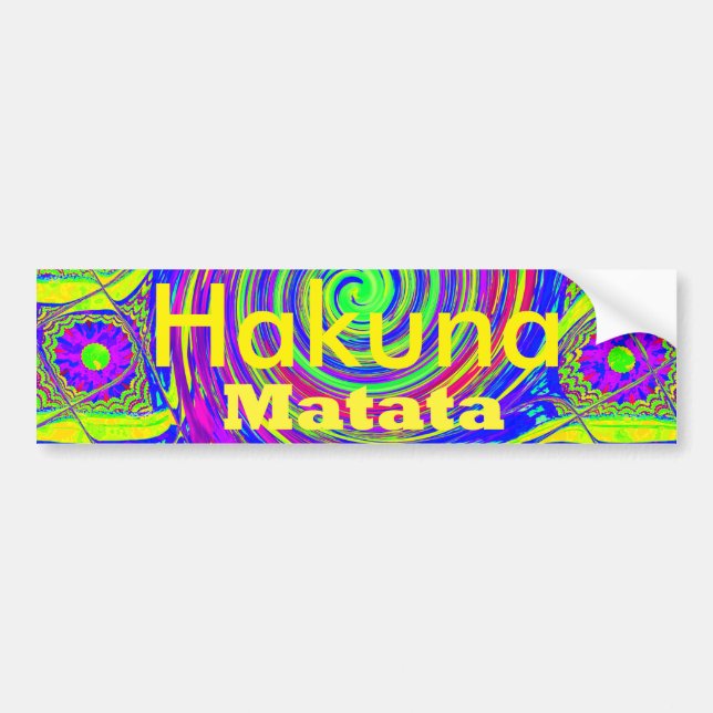 Hakuna Matata – Whirl Design with Vibrant Colors Bumper Sticker (Front)