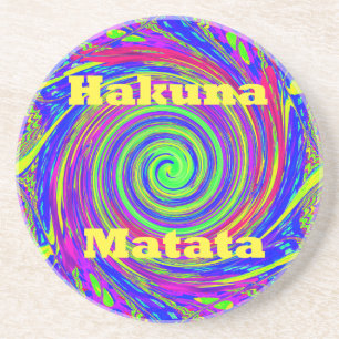 Hakuna Matata – Whirl Design with Vibrant Colors Coaster