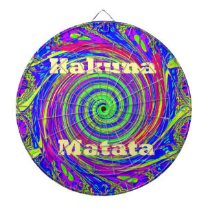 Hakuna Matata – Whirl Design with Vibrant Colors Dart Board