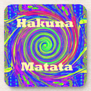 Hakuna Matata – Whirl Design with Vibrant Colors Drink Coaster