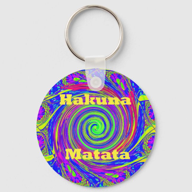 Hakuna Matata – Whirl Design with Vibrant Colors Keychain (Front)