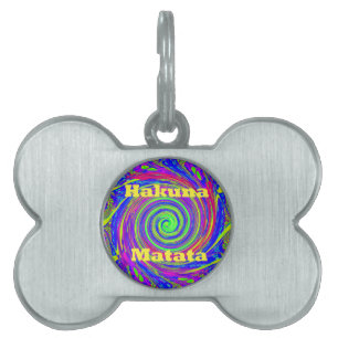 Hakuna Matata – Whirl Design with Vibrant Colors Pet ID Tag