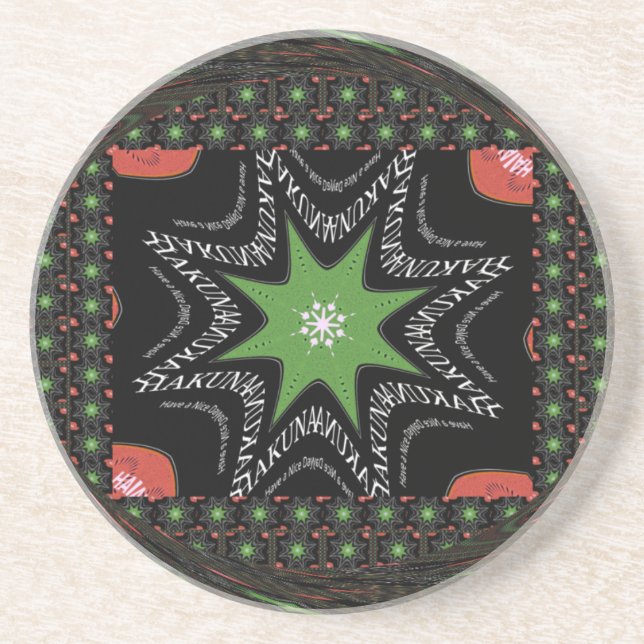 Hakuna Matata Whirling stars background Drink Coaster (Front)