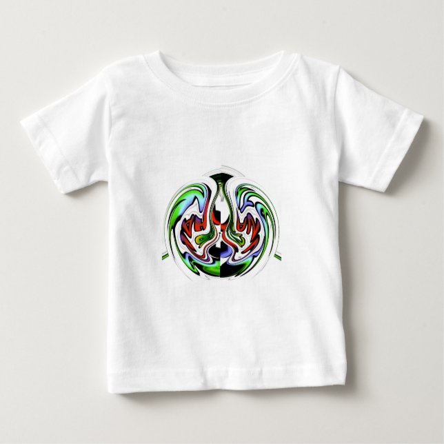 Hakuna Matata with Abstract Whirl and Gradients Baby T-Shirt (Front)