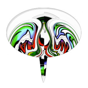 Hakuna Matata with Abstract Whirl and Gradients Cake Topper