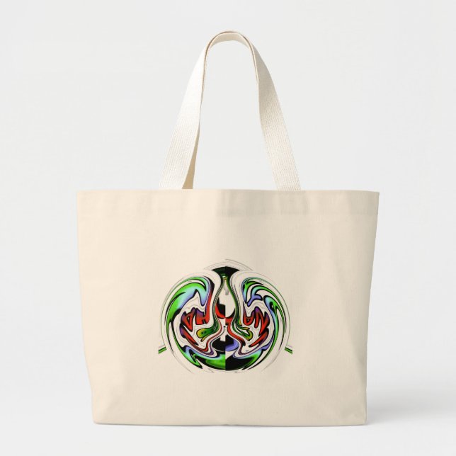 Hakuna Matata with Abstract Whirl and Gradients Large Tote Bag (Front)