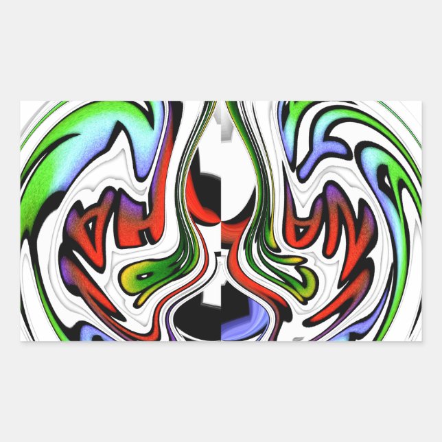 Hakuna Matata with Abstract Whirl and Gradients Rectangular Sticker (Front)