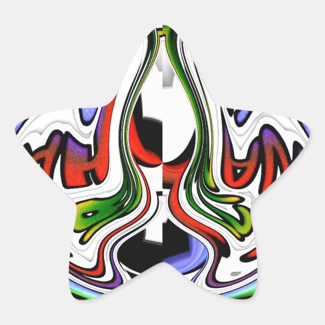 Hakuna Matata with Abstract Whirl and Gradients Star Sticker (Front)