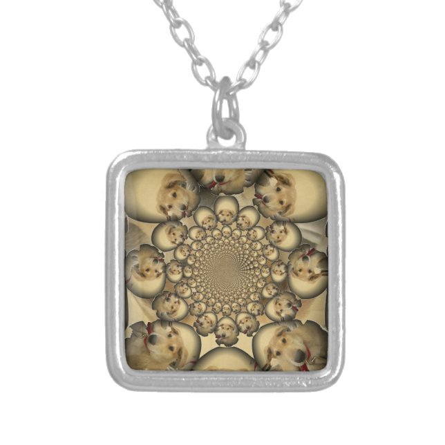 Hakuna Matta Puppies and Dogs infinity amazing sty Silver Plated Necklace (Front)