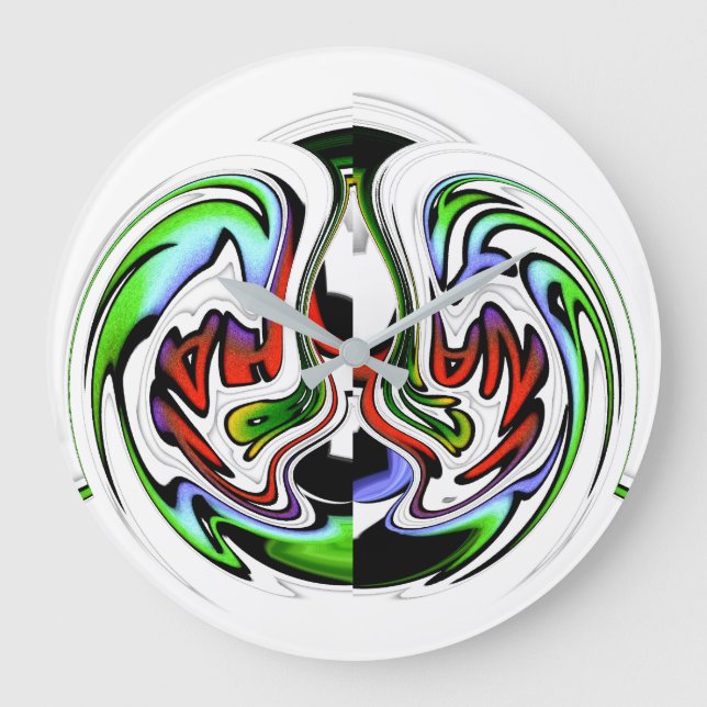 HakunaMatata hakunamatata gift colors Large Clock (Front)