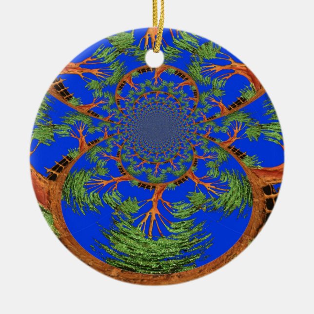 HakunaMatata I'm not allergic to people Eco tree Ceramic Ornament (Front)