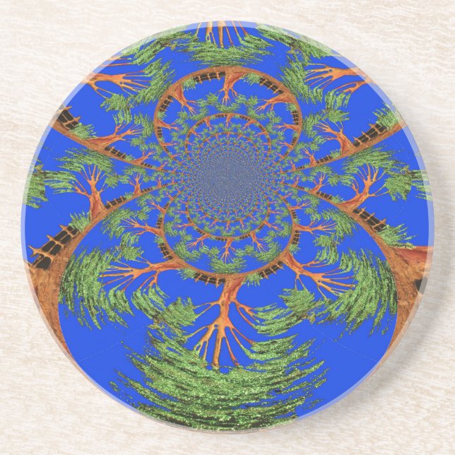 HakunaMatata I'm not allergic to people Eco tree Coaster (Front)