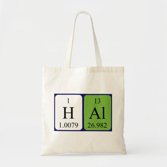Hal periodic table name tote bag (Front)